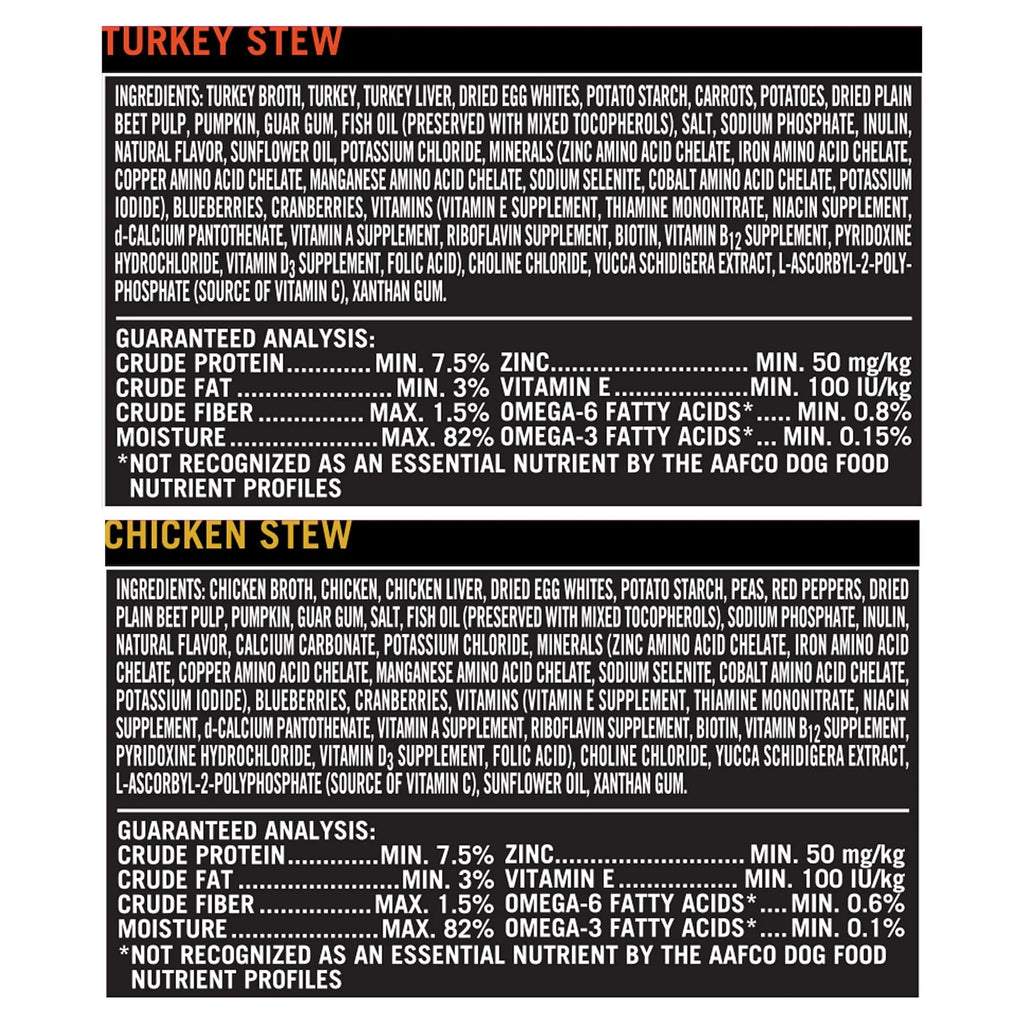 Turkey Stew & Chicken Stew Grain-Free Wet Dog Food 3.5 oz Cups D7203