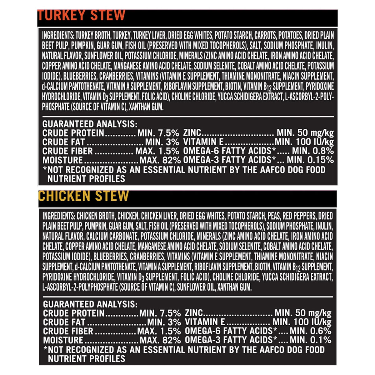 Turkey Stew & Chicken Stew Grain-Free Wet Dog Food 3.5 oz Cups D7203