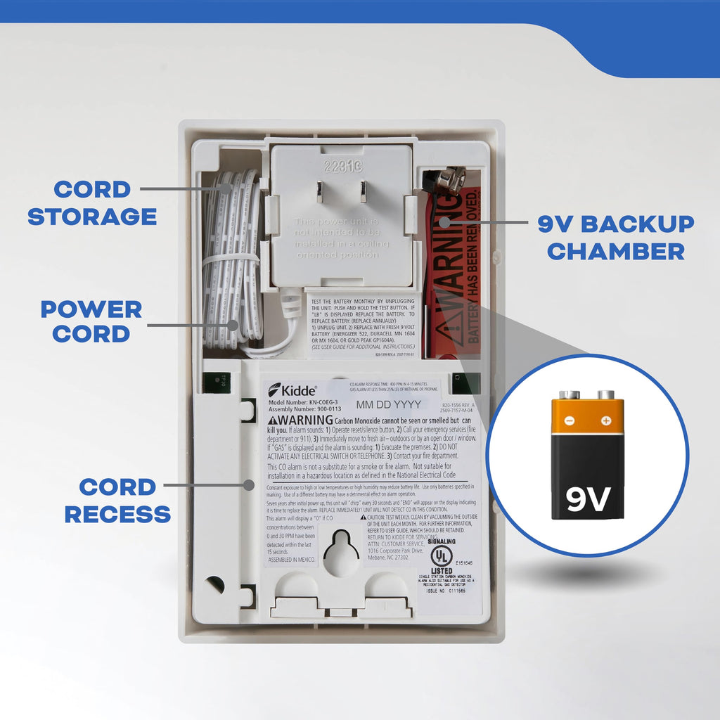Carbon Monoxide & Explosive Gas Detector, Plug-in with Battery Backup B730