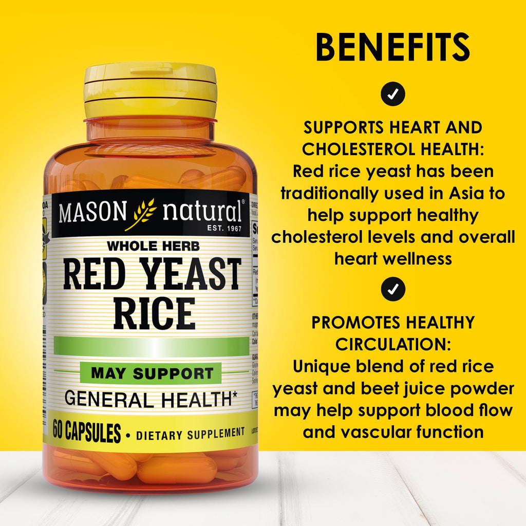 Red Yeast Rice Herbal Supplement 60 Capsules Pack of 3 K983634