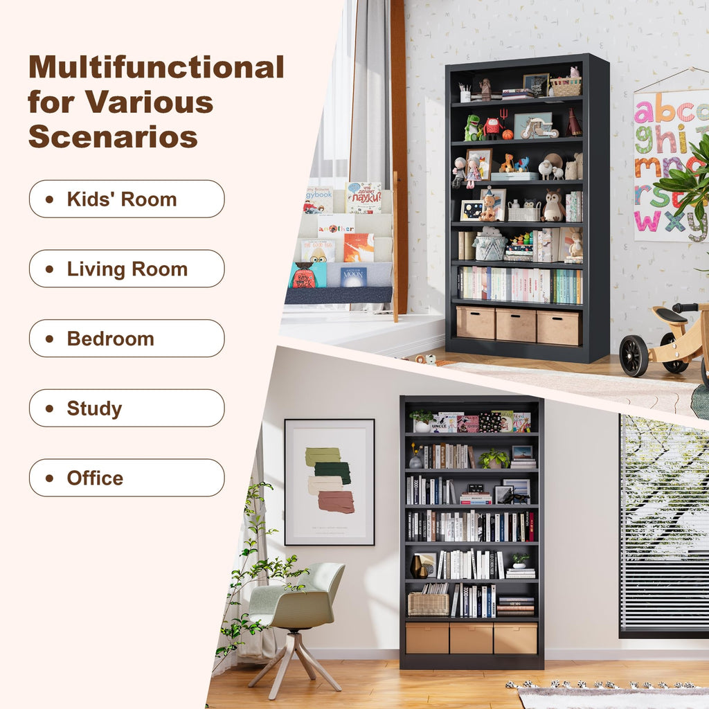 55" Metal Media Storage Cabinet with 6 Adjustable Shelves U637250