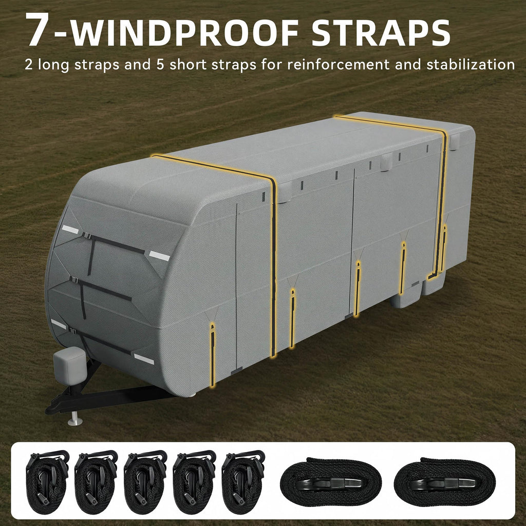 24-27FT Travel Trailer Cover 9-Layers Non-Woven Fabric K972