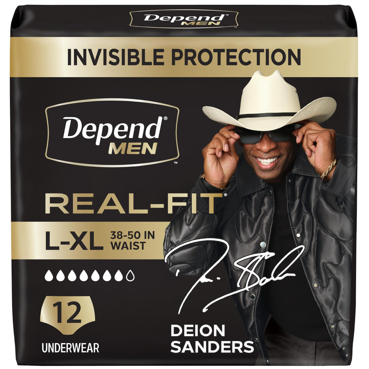 L/XL Incontinence Underwear for Men, 12 Count U63886