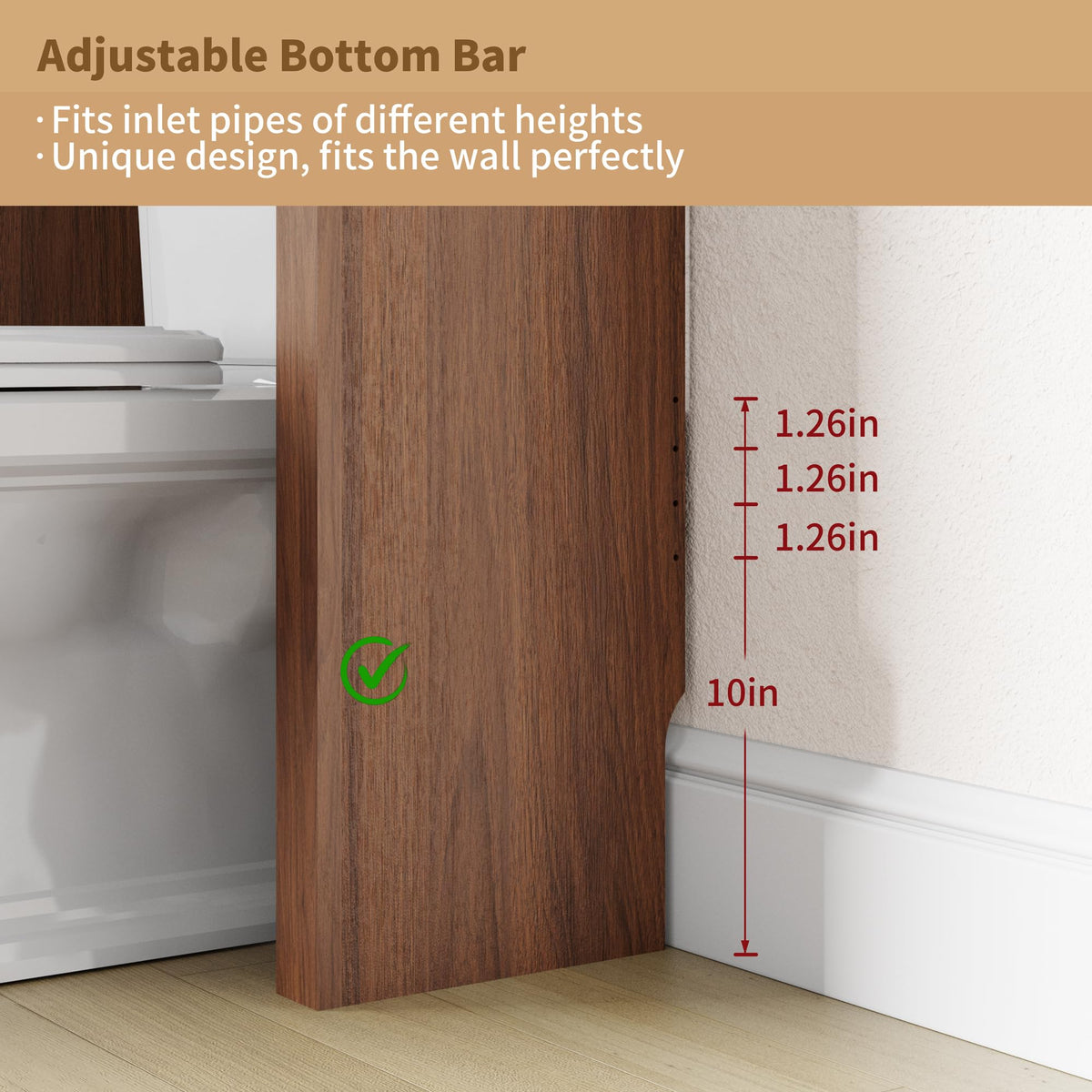 Arched Over the Toilet Storage Cabinet with Tempered Glass Doors G684