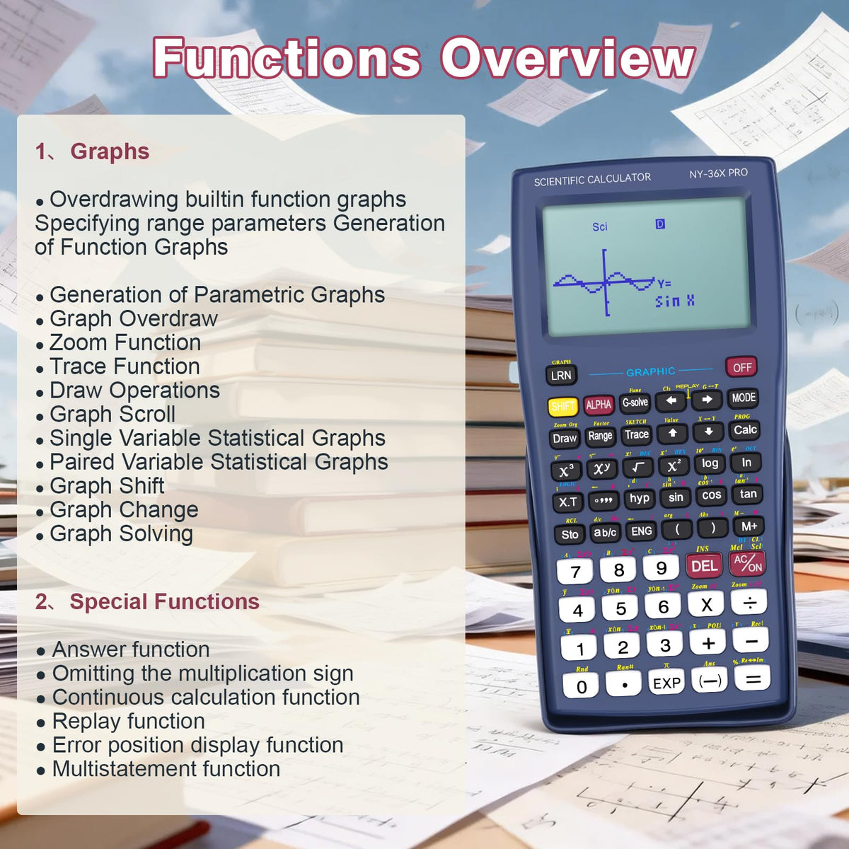 Scientific Calculator 360 Functions Multi-Line 13 Digit X135323