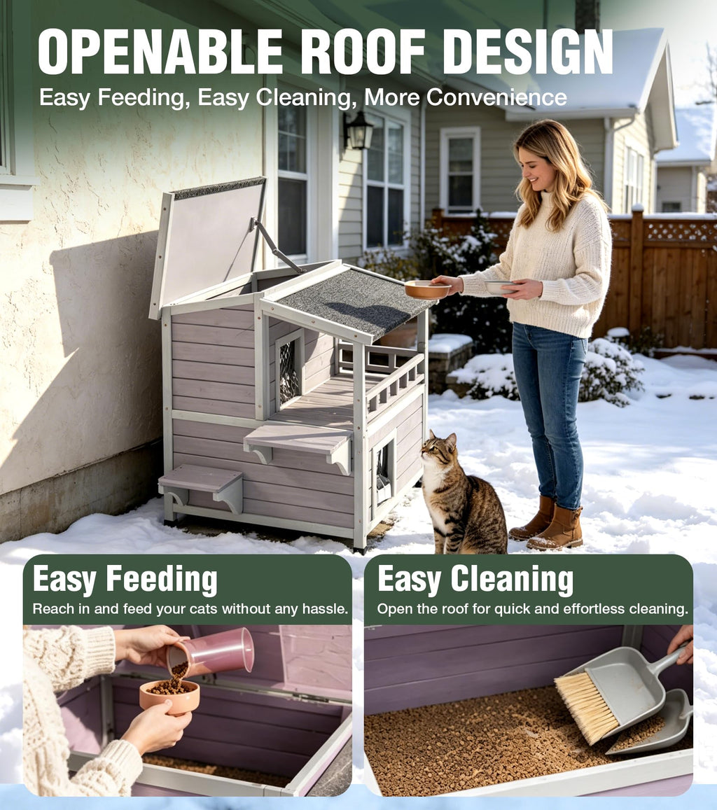 Large 2 Story Heated Cat House A882