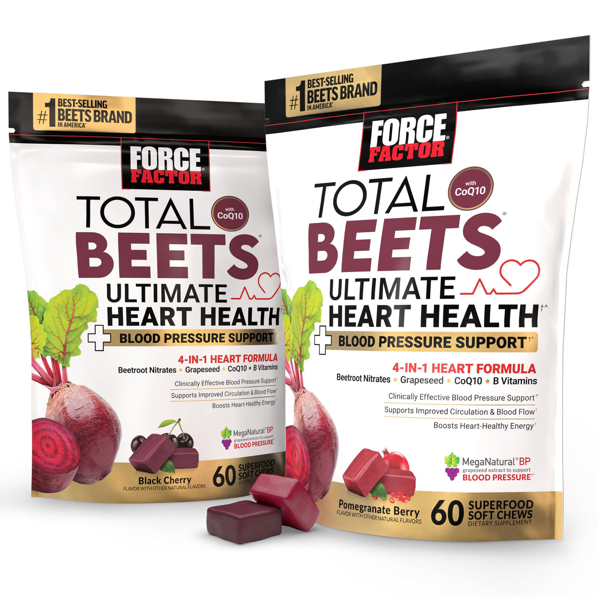 Total Beets Heart Health Blood Pressure Support Chews with CoQ10, 60 Soft S278423