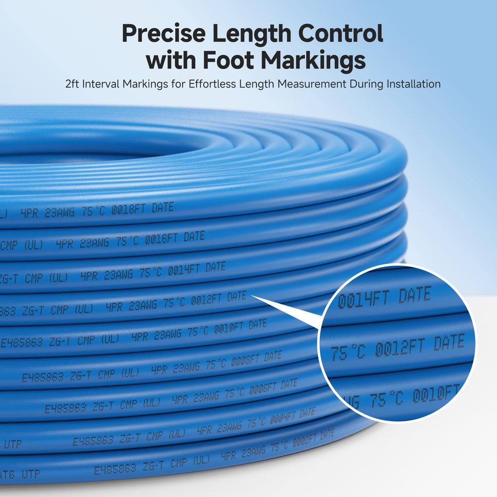 Cat 6 Cable 500ft Blue F224