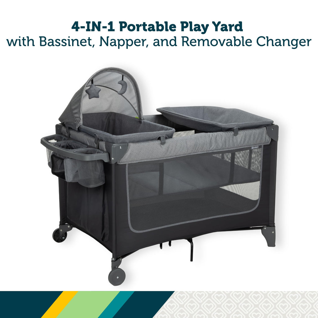 4-in-1 Portable Play Yard with Bassinet and Changer L472