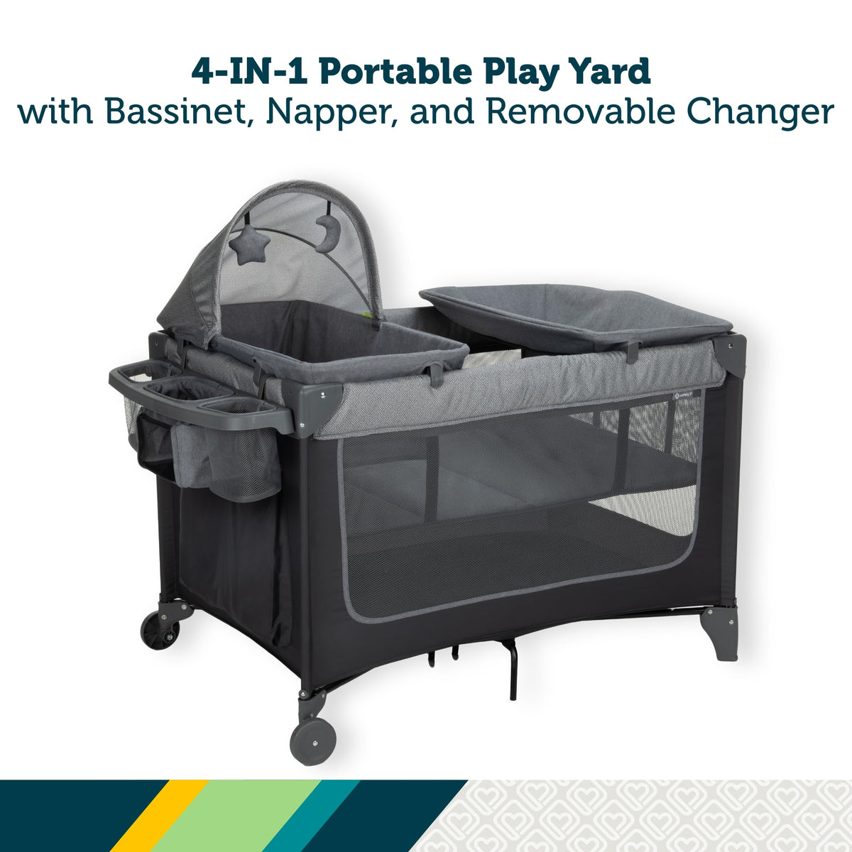 4-in-1 Portable Play Yard with Bassinet and Changer L472