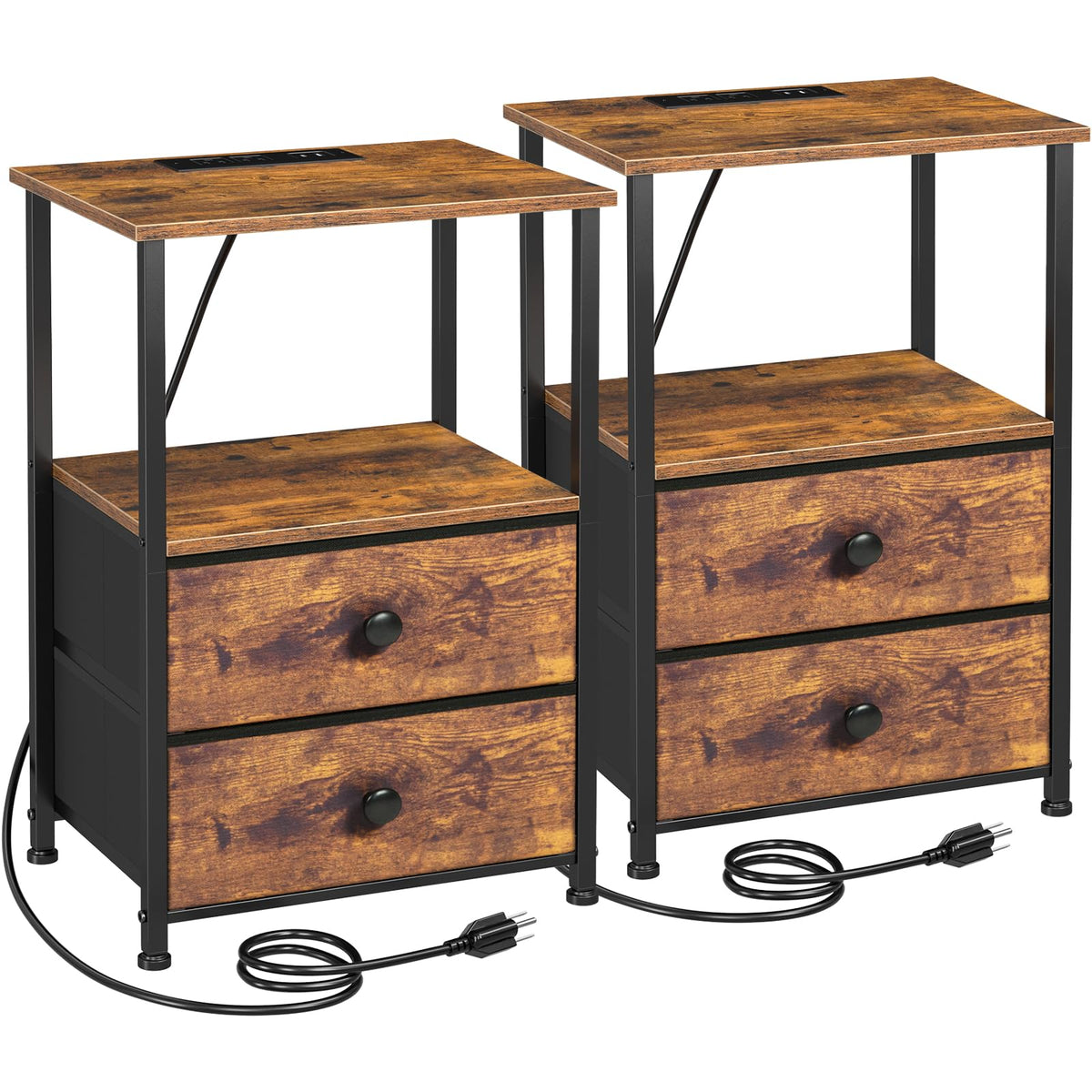 Nightstands Set of 2 with Charging Station J867