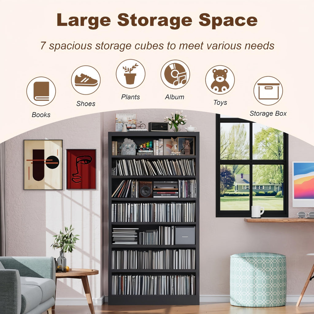 55" Metal Media Storage Cabinet with 6 Adjustable Shelves U637250