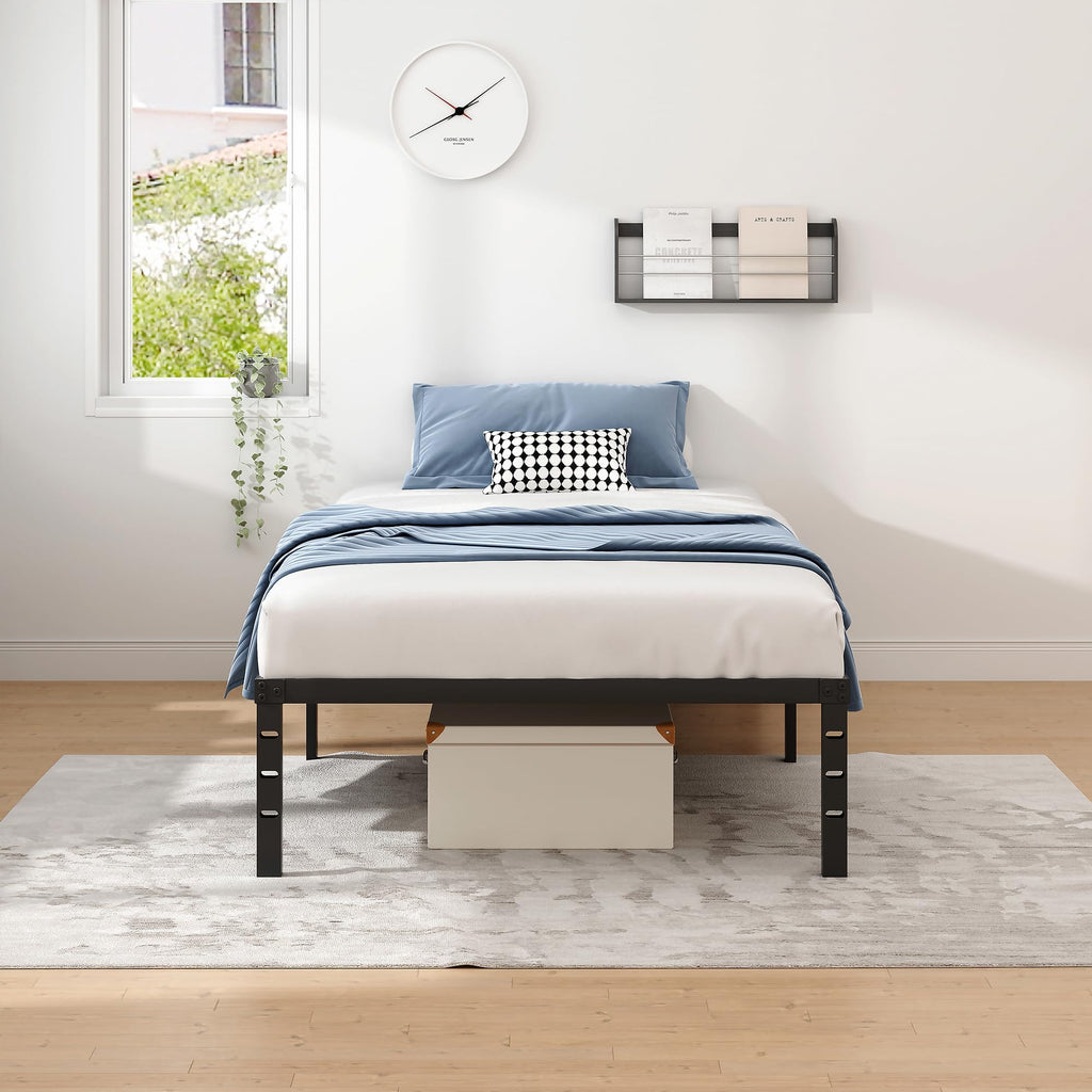Metal Bed Frame with Storage Space, 14 Inch J845