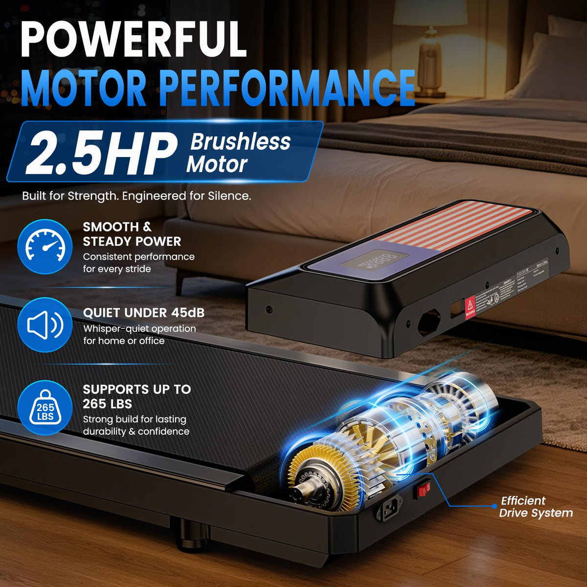 2.5HP Under Desk Treadmill with 8% Incline P67975