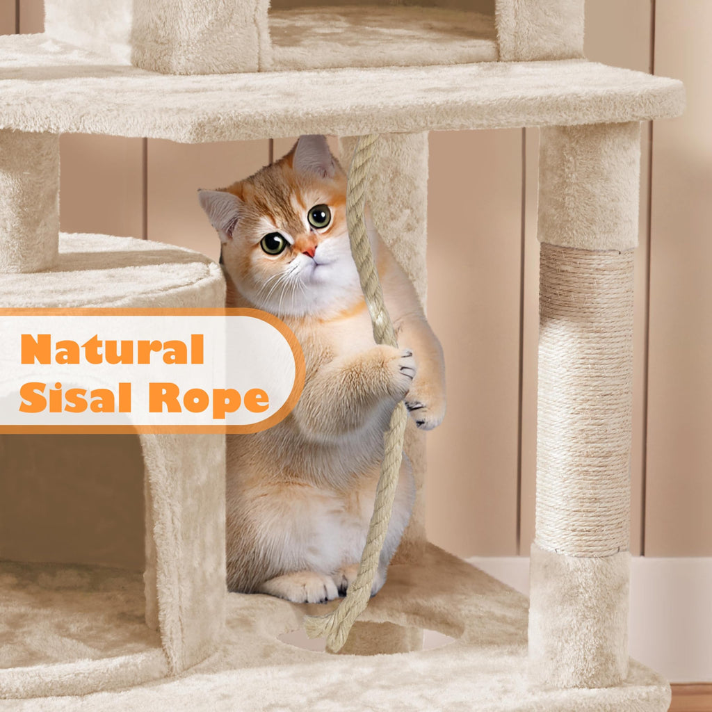 Beige 70.5in Multi-Level Cat Tree C2906