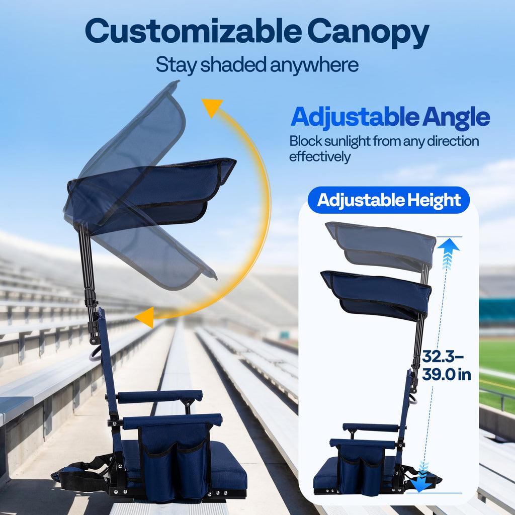 Stadium Seat with Sunshade Canopy and Back Support Z819