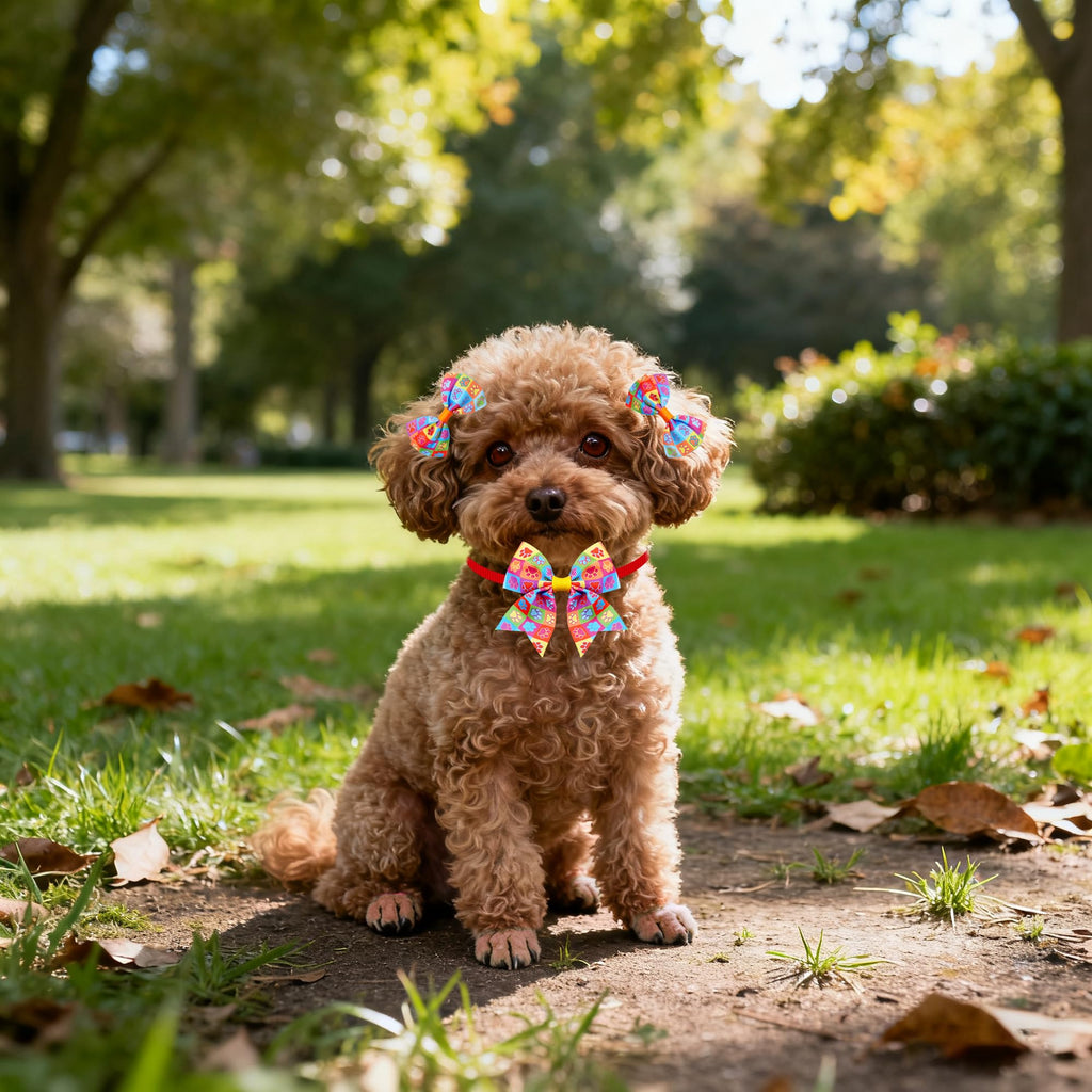 120PCS Dog Bows Collar Flowers and Bowties Grooming Accessories K750