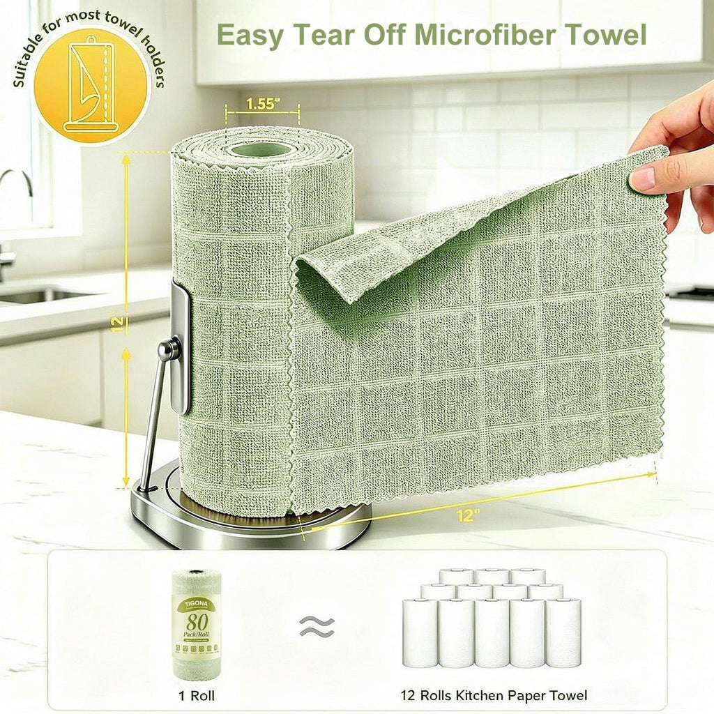 80 Pack Microfiber Cleaning Cloth Roll L6174