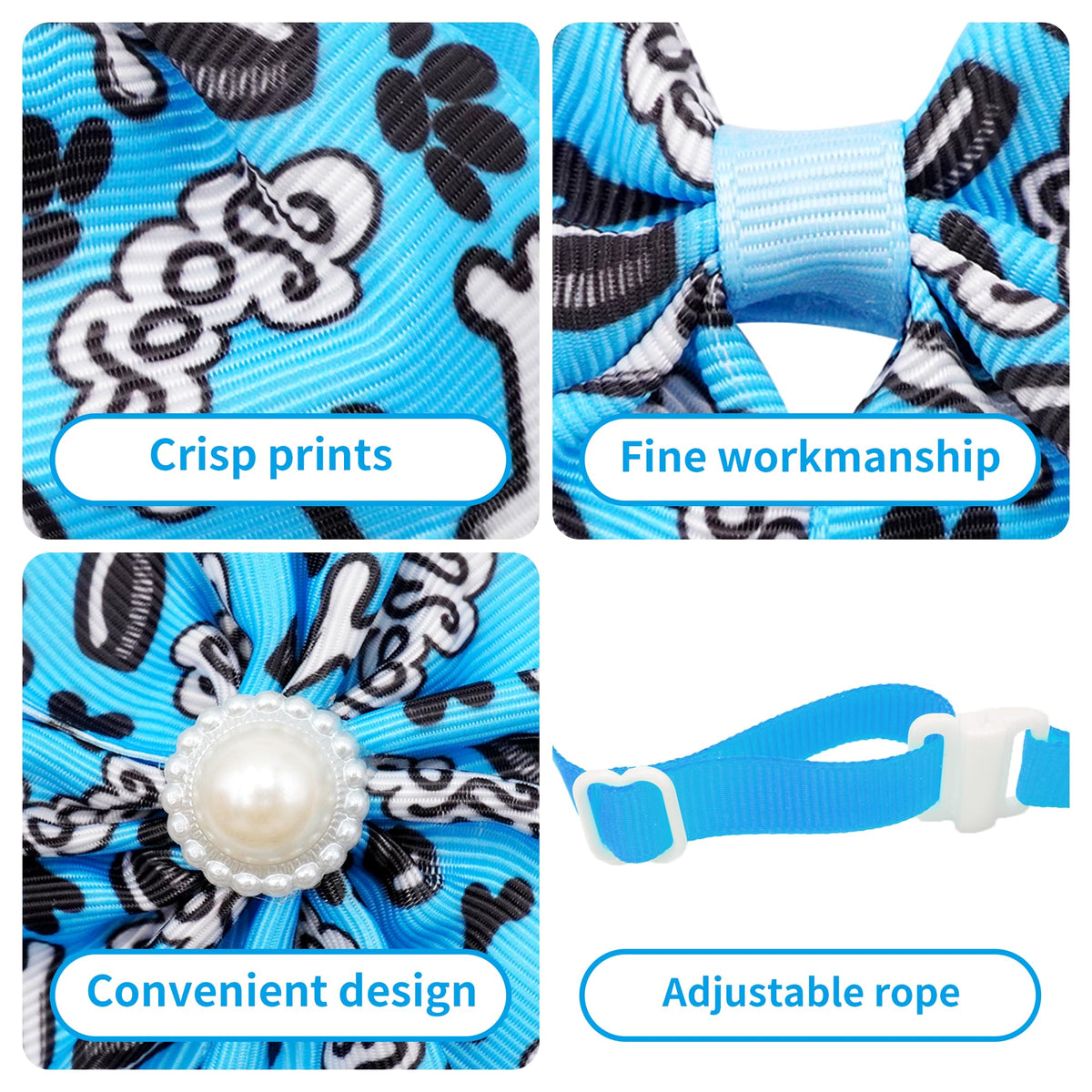 120PCS Dog Bows Collar Flowers and Bowties Grooming Accessories K750
