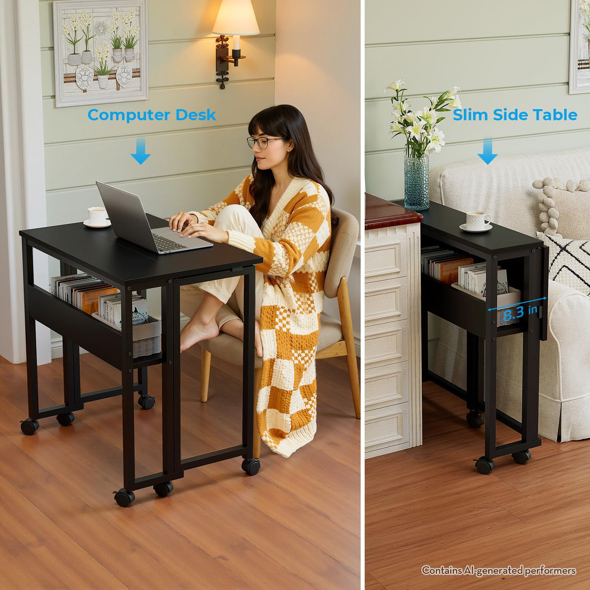 Folding Desk with Wheels V192865