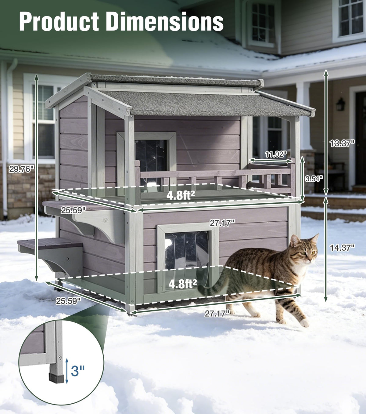 Large 2 Story Heated Cat House A882