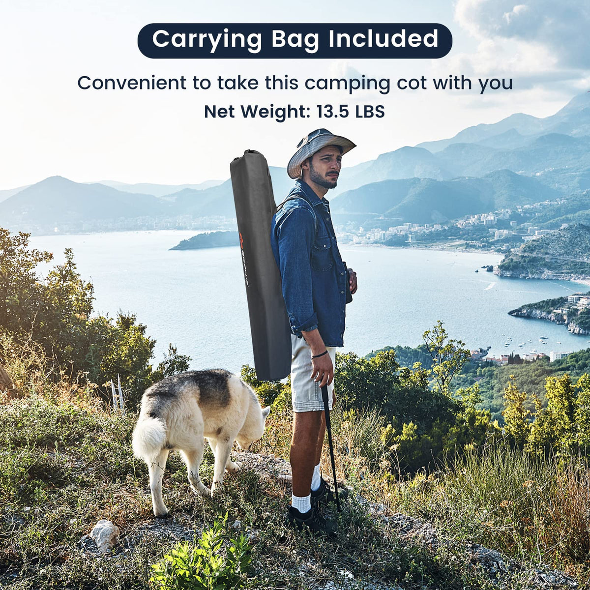 Folding Camping Cot with Carrying Bag J1806