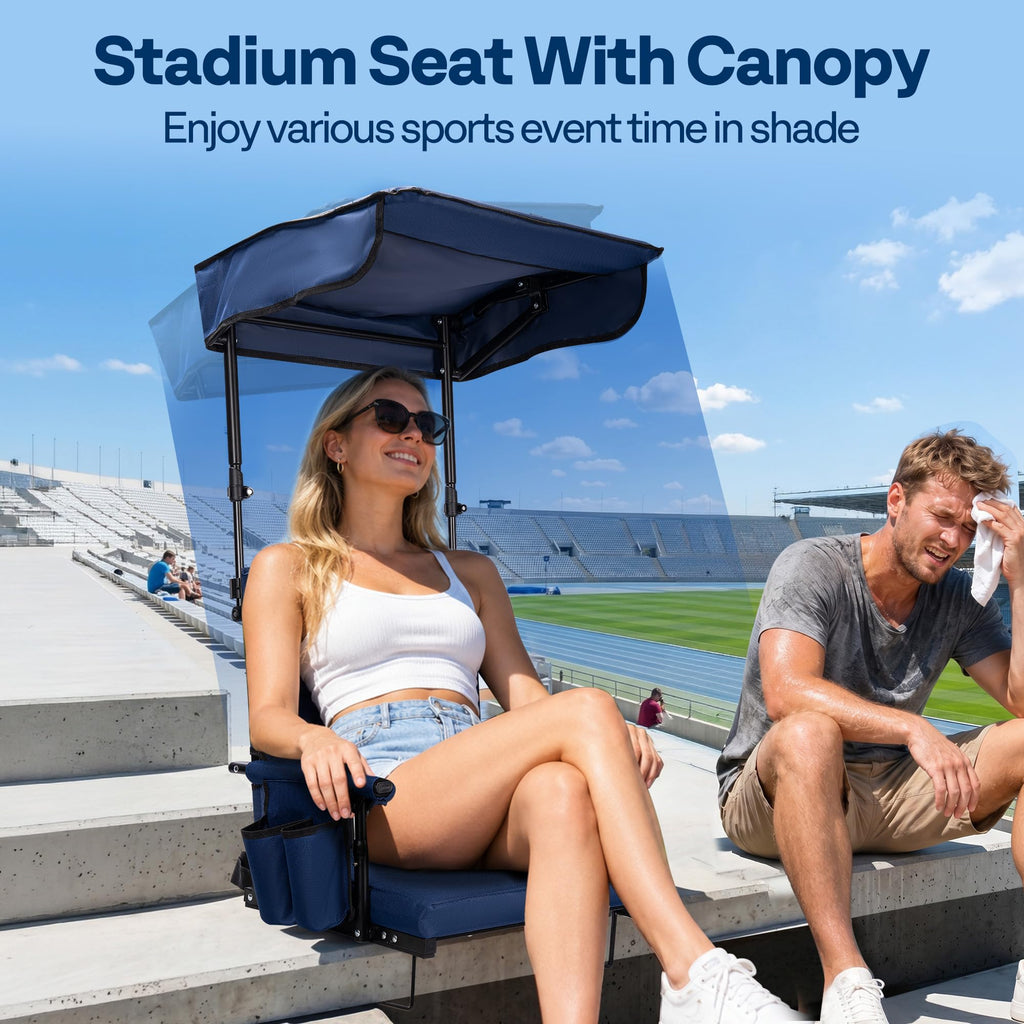 Stadium Seat with Sunshade Canopy and Back Support Z819
