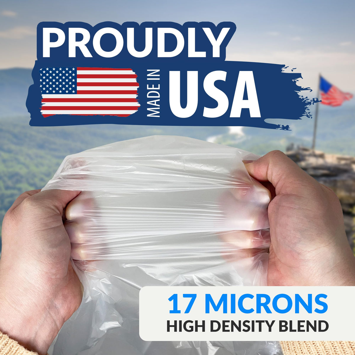 55-60 Gallon Heavy Duty Clear Trash Bags with Ties G945