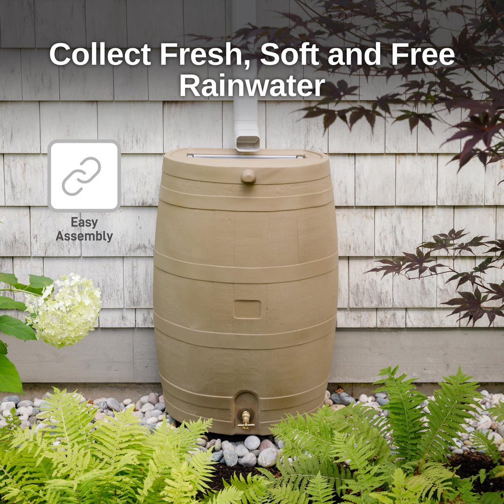 50-Gallon Rain Water Collection Barrel with Brass Spigot Q25055