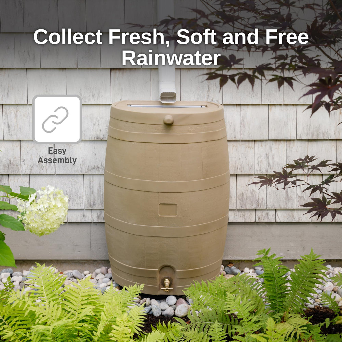 50-Gallon Rain Water Collection Barrel with Brass Spigot Q25055
