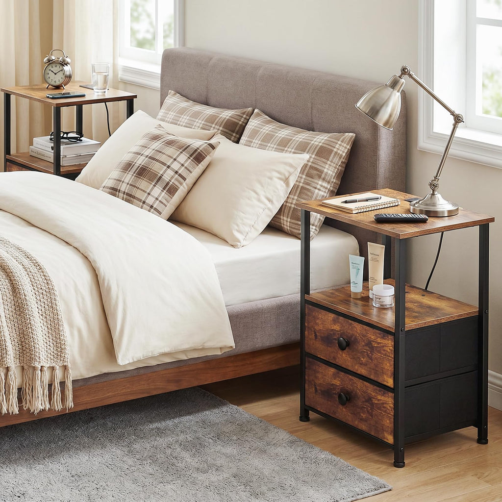 Nightstands Set of 2 with Charging Station J867