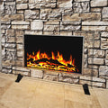 Tempered Glass Fireplace Screen, 33" x 46", Black Base Q112