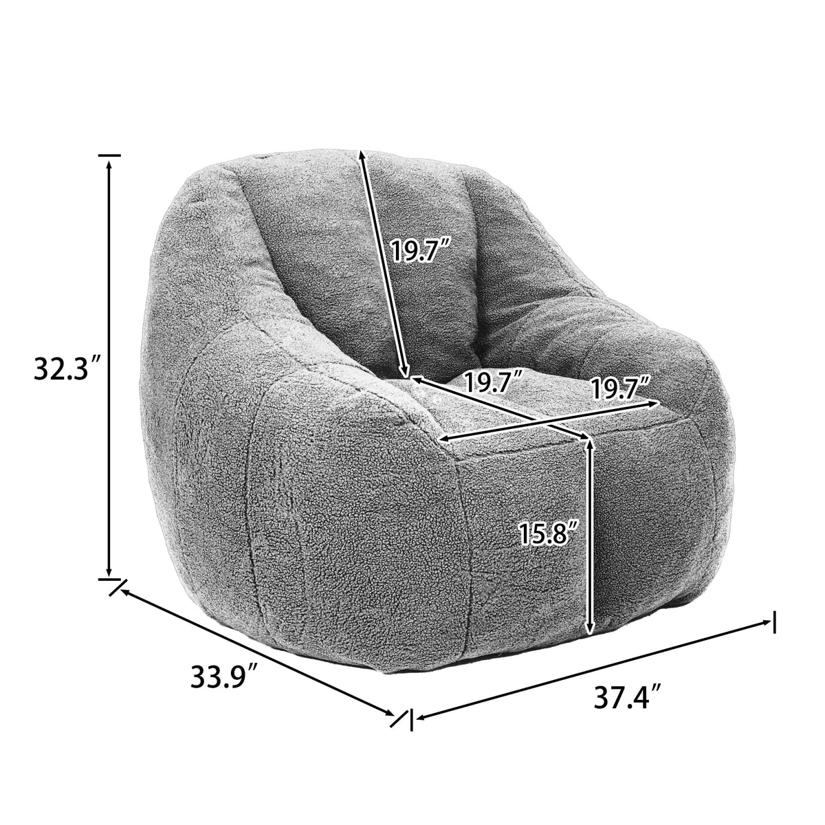 Yellow Memory Foam Bean Bag Chair C414