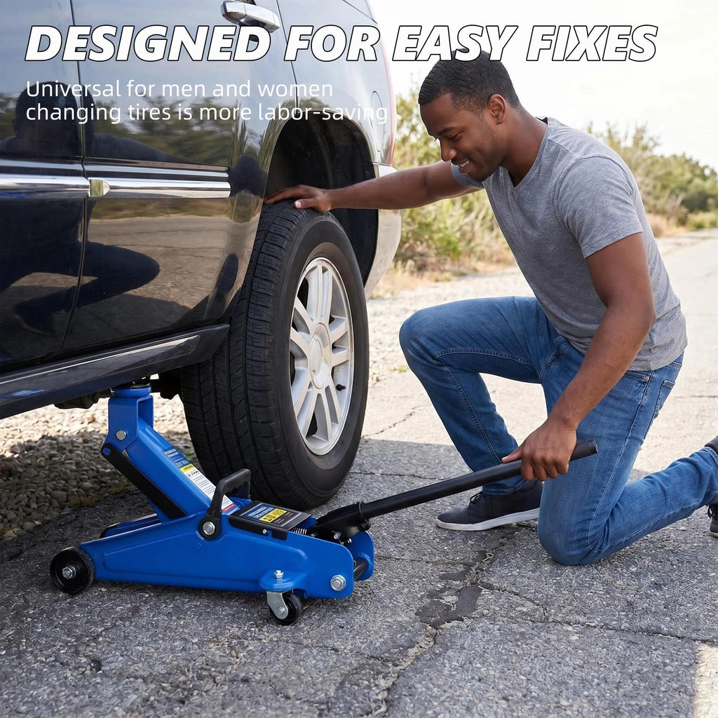 2 Ton Low Profile Floor Jack, 4000 lbs, Blue M880