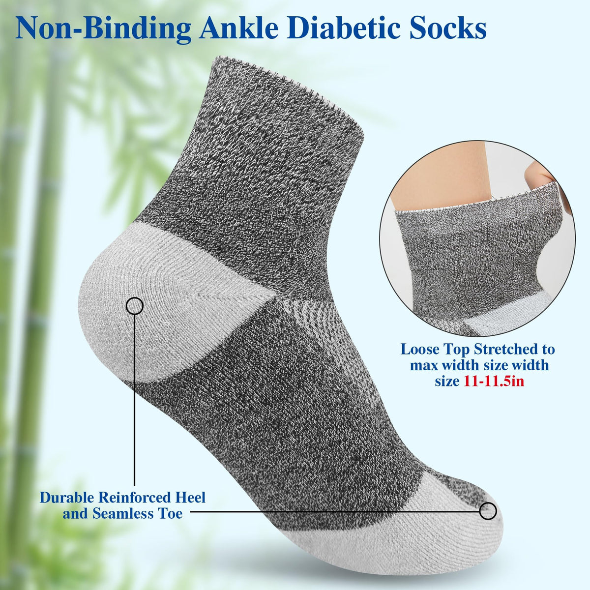 Diabetic Socks for Men, 10 Pairs Ankle & Low Cut Size 9-15 L940